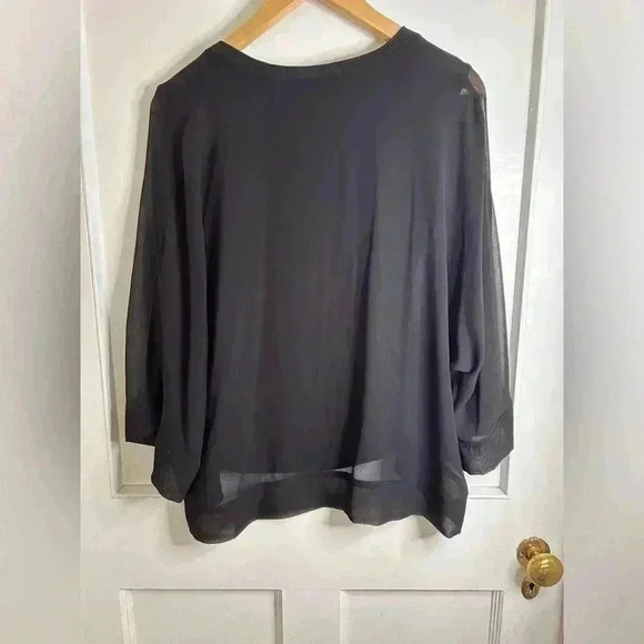 Zara Black V Neck Sweater with Transparent Sleeves Size M - Picture 6 of 8